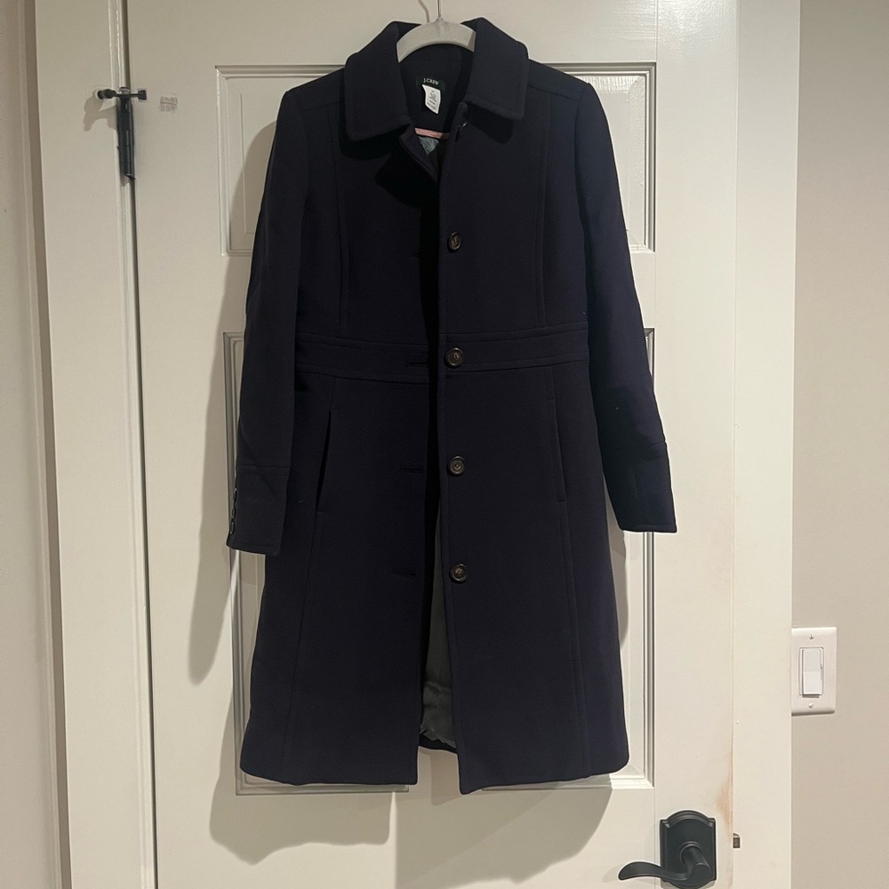 Women's Purple JCrew Lady Day Coat size 0 petite